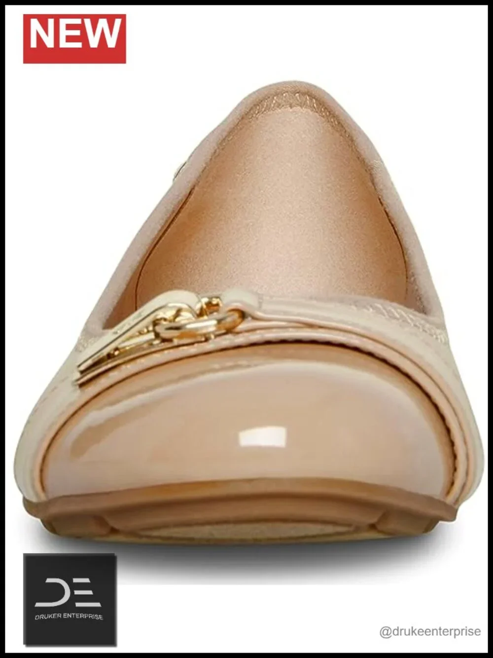 Faux Leather Ballet Flats with Buckle Strap Micro Wedge
